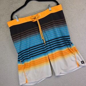 Rip Curl Board Shorts Mens 36 Mirage‎ Aggrolite Striped Swim Trunk Beach Surfing